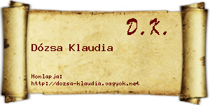 Dózsa Klaudia névjegykártya