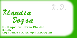 klaudia dozsa business card