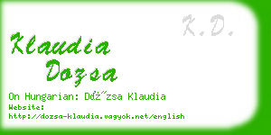 klaudia dozsa business card